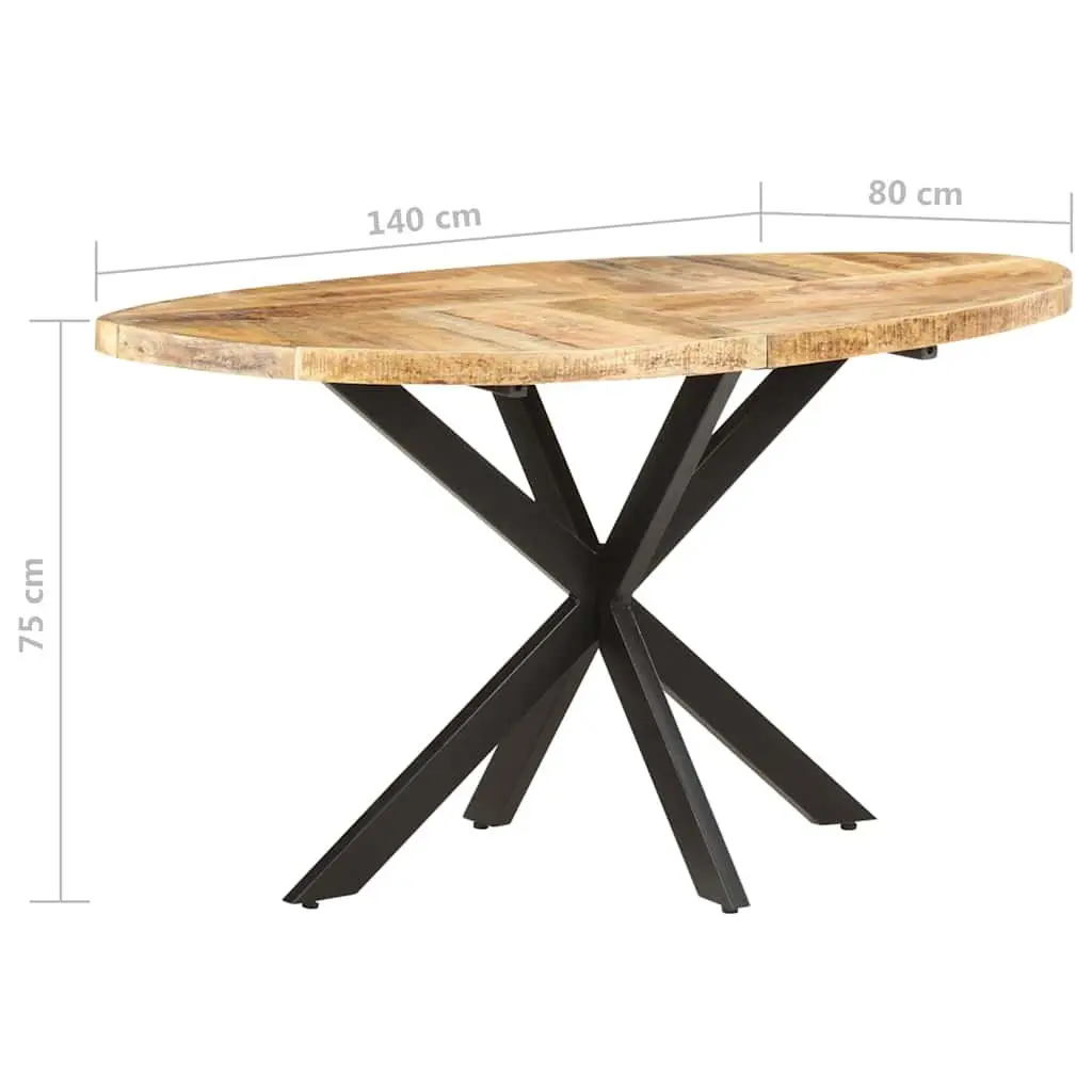 Dining Table Solid Mango Wood Spacious 140x80x75 cm Brown