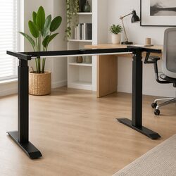 Height Adjustable Black Desk Frame with Manual Crank