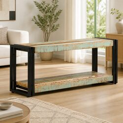 TV Cabinet 90x30x40cm Solid Reclaimed Wood with Iron Legs