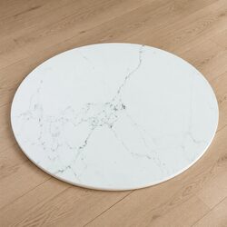 Tempered Glass Round Table Top with Marble Design Ø60cm