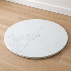 Ø80cm Tempered Glass Table Top with Marble Finish