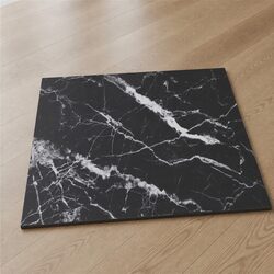 Tempered Glass Table Top 60x60cm with Black Marble Design