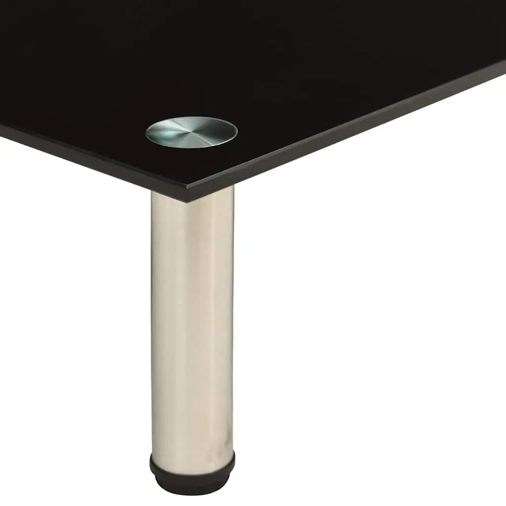 TV Stand Modern Tempered Glass Black 80 x 35 x 17 cm