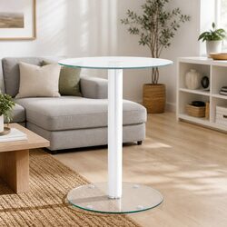 Transparent Tempered Glass Coffee Table with Aluminium Frame