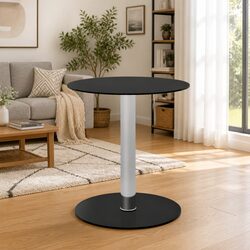 Black Accent Coffee Table with Tempered Glass Surface