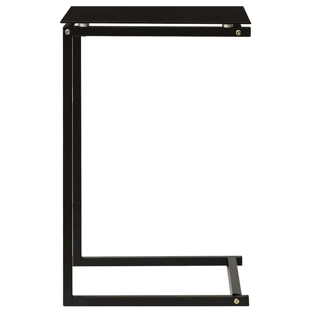 Side Table Modern Tempered Glass Black Steel Frame 40x40x60 cm