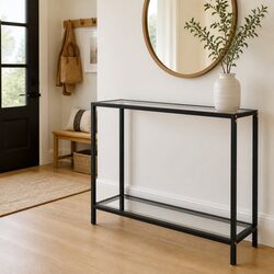 Tempered Glass End Table with Steel Frame Dimensions