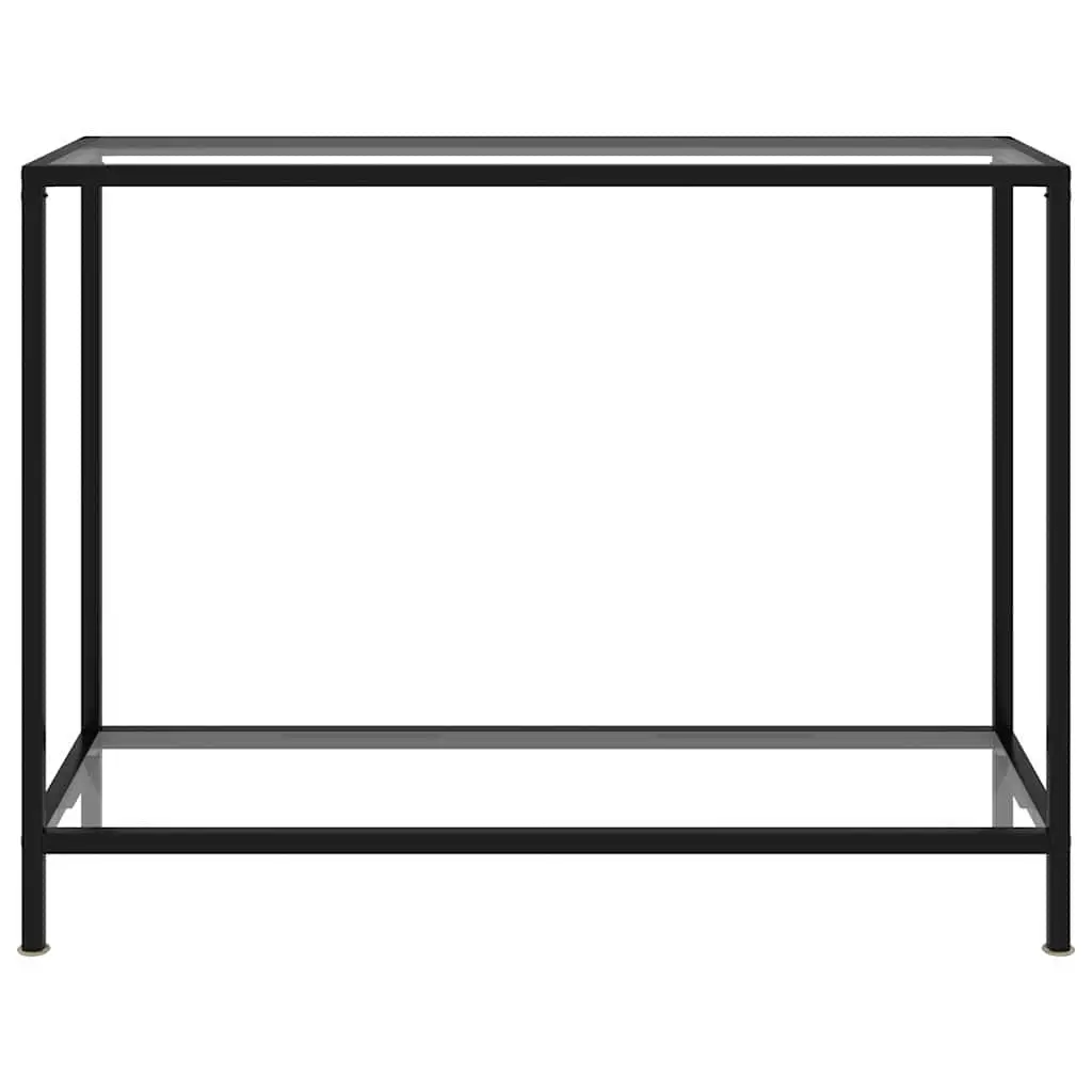 Console Table Tempered Glass Storage 100 cm Transparent