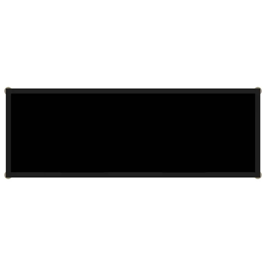 Console Table Black Tempered Glass Top Powder Coated Steel Frame Integrated Shelf 100 cm x 35 cm x 75 cm