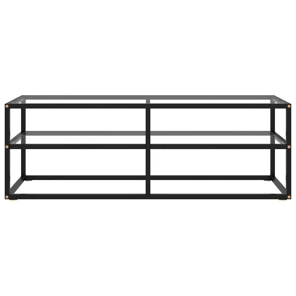 TV Cabinet with Tempered Glass Shelving Black 120 x 40 x 40 cm