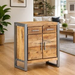 Industrial Style Sideboard Cabinet with Mango Wood