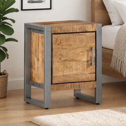 Bedside Cabinet with Iron Frame, 40x30x50 cm