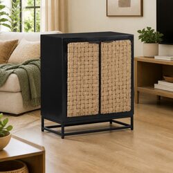 Solid Mango Wood Sideboard with Two Doors