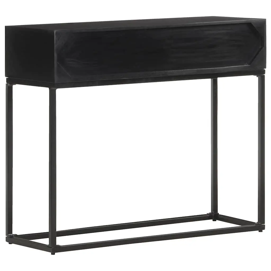 Console Table Industrial Style Solid Mango Wood 90x35x76 cm Black