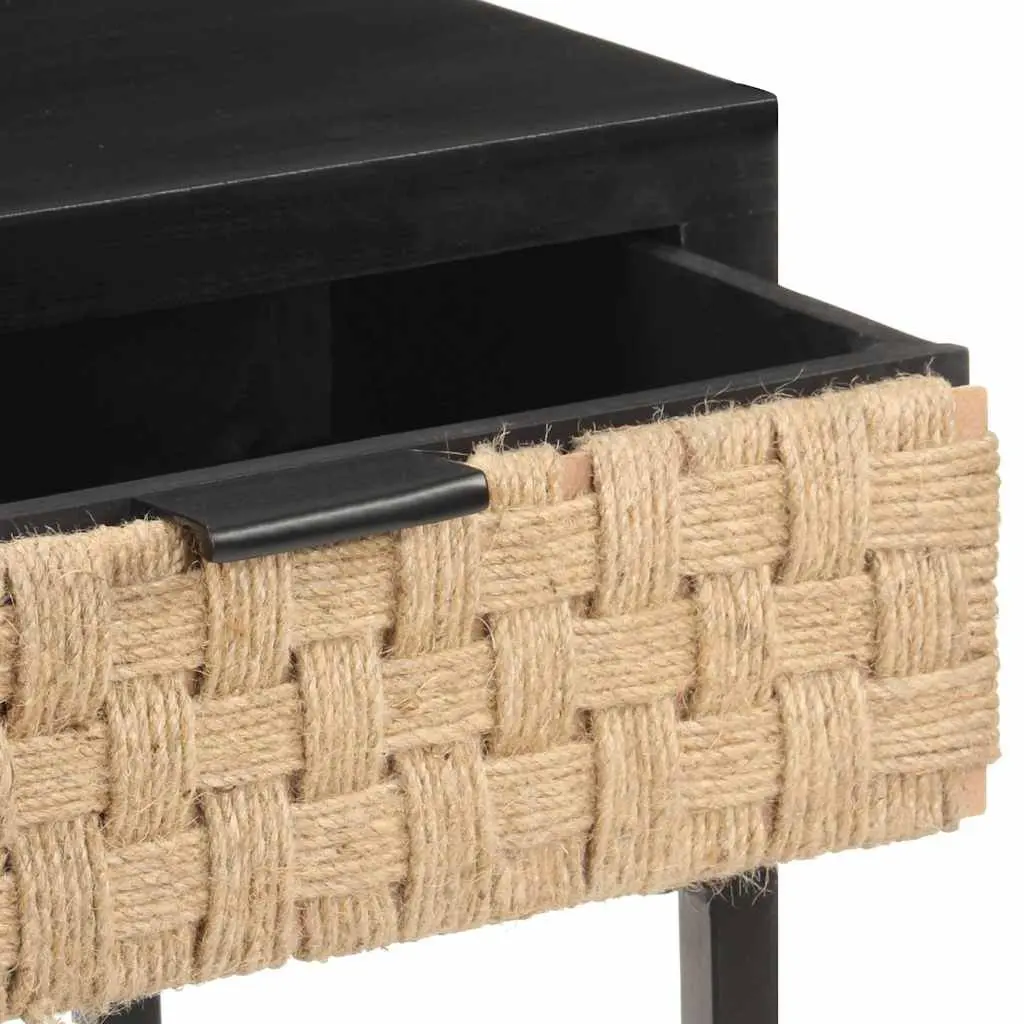 Console Table Industrial Style Solid Mango Wood 90x35x76 cm Black