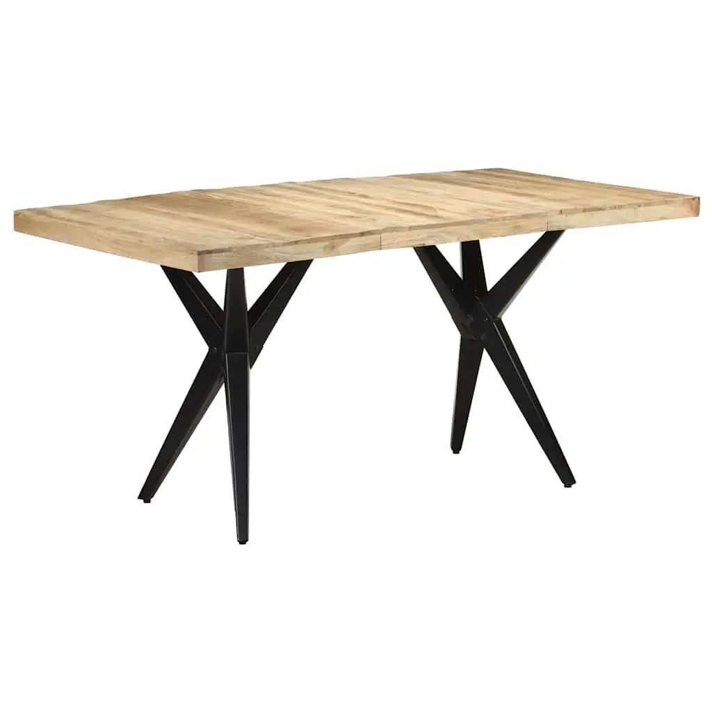 Dining Table Sturdy Rough Mango Wood 160x80x76 cm Brown