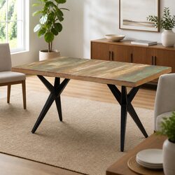 Dining Table 160x80x76 cm Black Solid Reclaimed Wood
