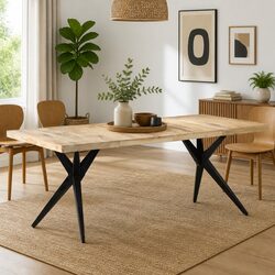 Dining Table 200x90x76 cm in Rough Mango Wood