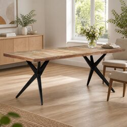 Reclaimed Wood Kitchen Table 200x90x76cm White