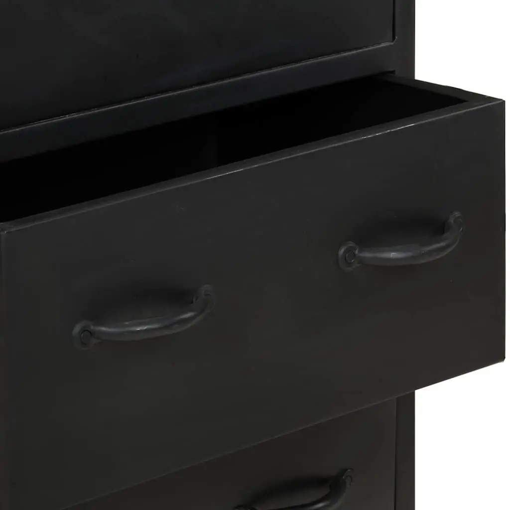Brown Rustic Wood Storage Sideboard with 3 Drawers 47x35x76 cm Industrial Style Cabinet