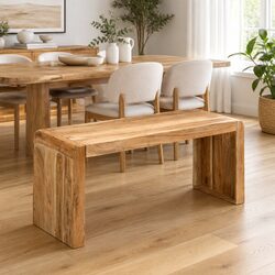 Acacia Wood Dining Bench 110x38x46cm for Everyday Use