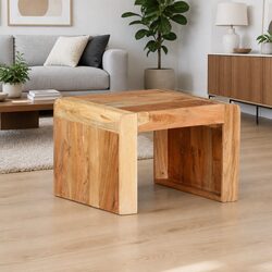 Solid Acacia Wood End Table with Spacious Top