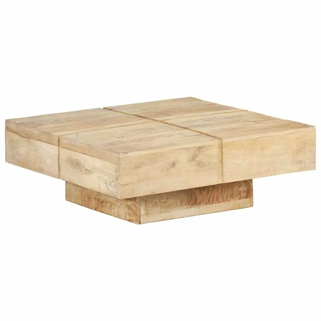 Coffee Table Solid Mango Wood Large 80x80x28 cm Brown