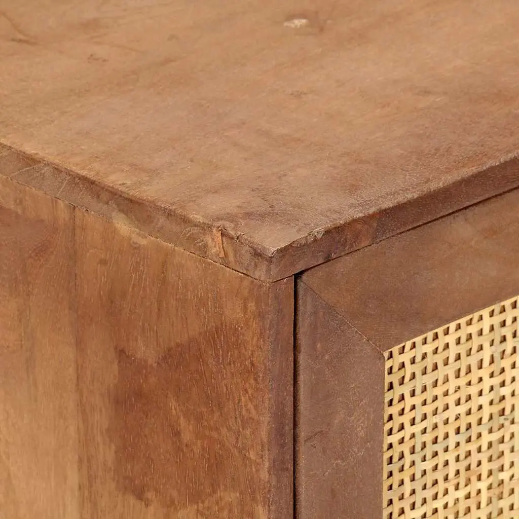 Sideboard Solid Mango Wood Brown Storage Cabinet with Drawers and Door