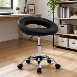 Black Swivel Office Chair with Gas Lift Height Adjustment