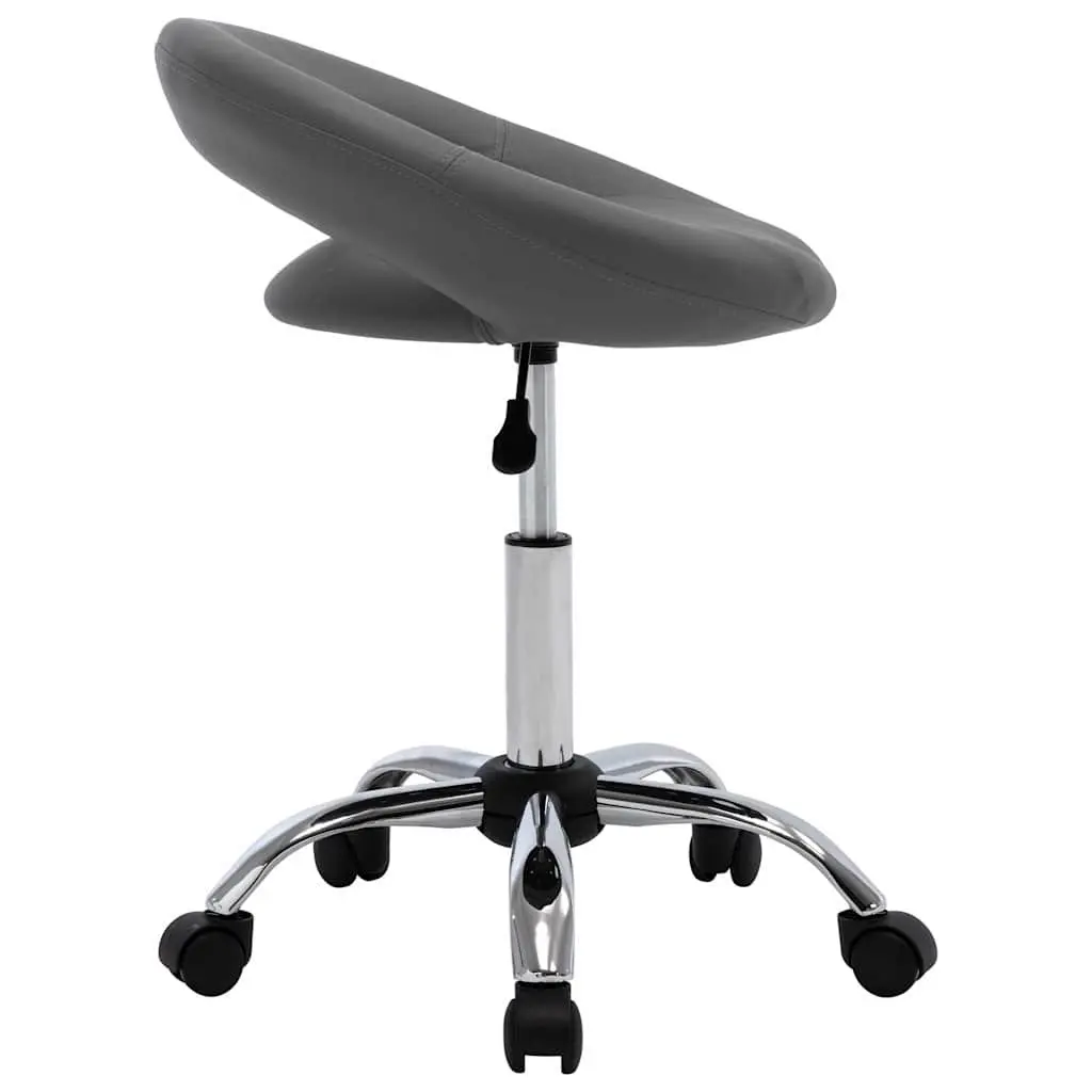 Office Chair Adjustable Height Grey Faux Leather Padded Backrest