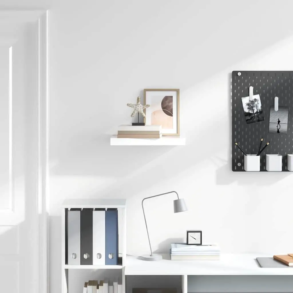 Wall Shelf Modern Invisible Mounting System 50 x 23.5 x 3.8 cm White High Gloss