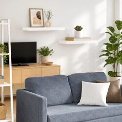 Floating Wall Shelves - 2 High Gloss White Display Units