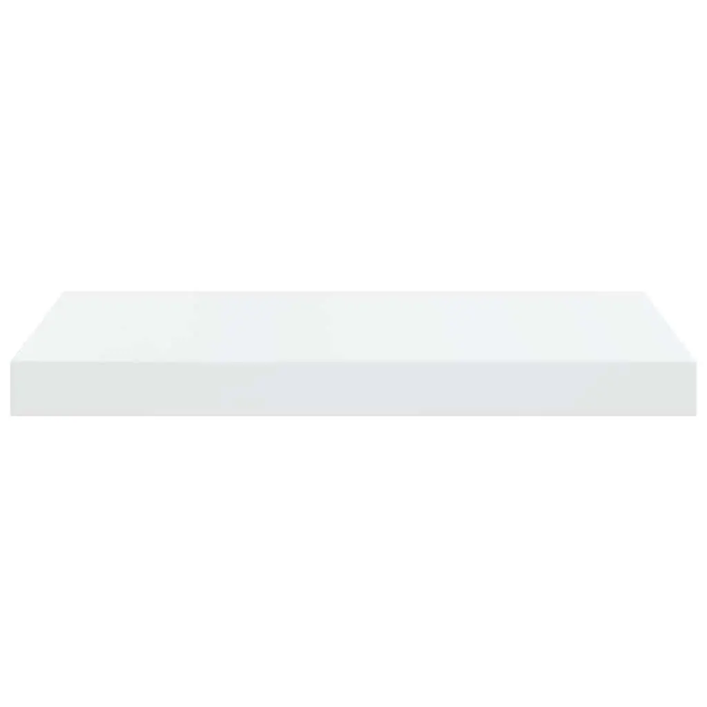 Floating Wall Shelves 2 pcs High Gloss White Display Shelf Home Decor Storage