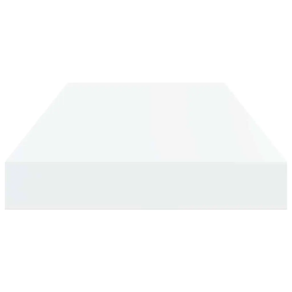 Floating Wall Shelves 2 pcs High Gloss White Display Shelf Home Decor Storage