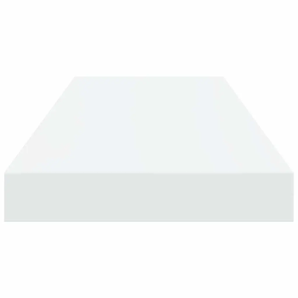 Floating Wall Shelves High Gloss White 2 Piece Display Ledge Storage