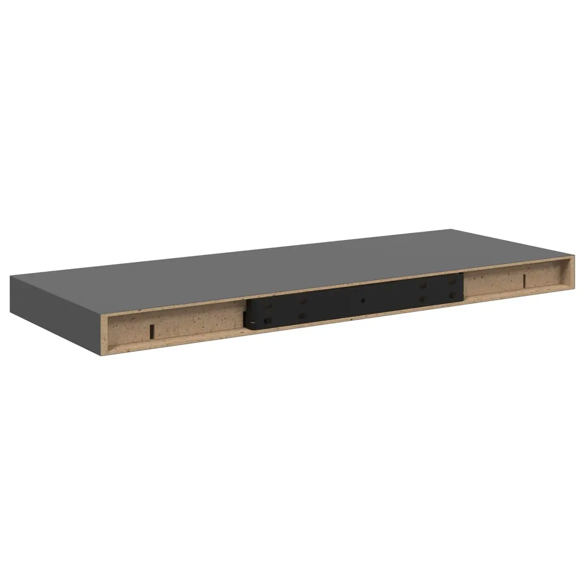 Floating Wall Shelf Grey Honeycomb MDF Metal Frame Compact Home Decor