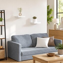 Floating Wall Shelves 2-Piece Set White MDF Display Rack