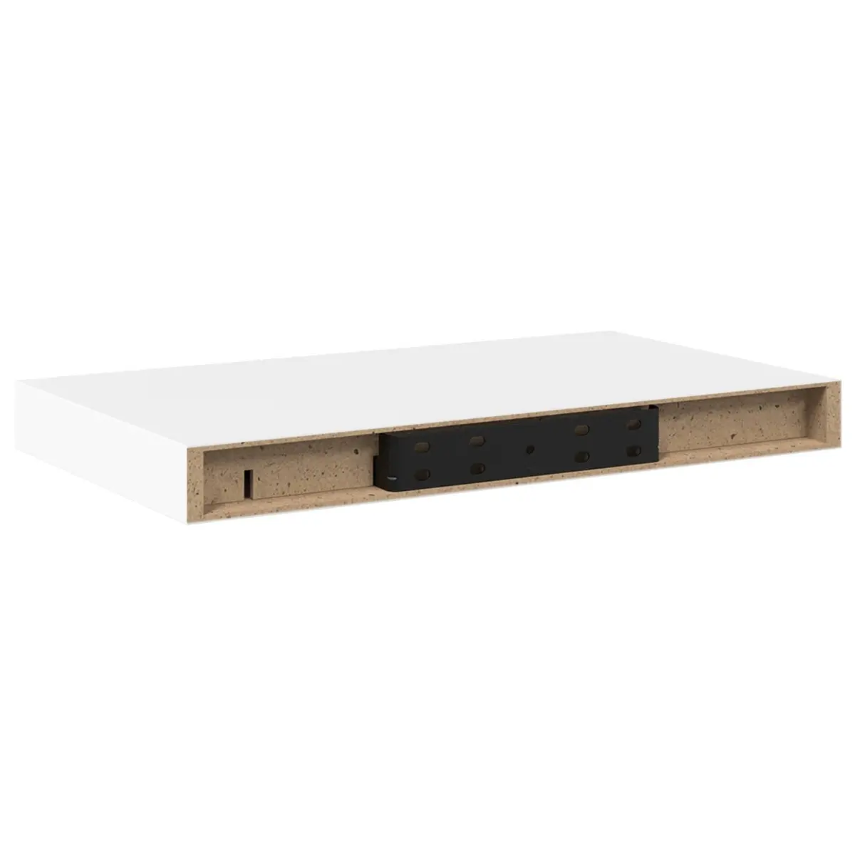 Floating Wall Shelf White Modern Home Storage Organizer 40x23.5cm