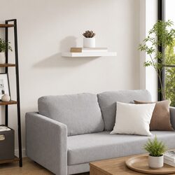 Floating Wall Shelf with Metal Frame and MDF Construction