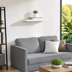 Modern White Wall Shelf with Invisible Mounting System