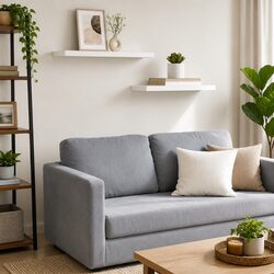 Floating Wall Shelves - 2 Piece White Display Ledge Set
