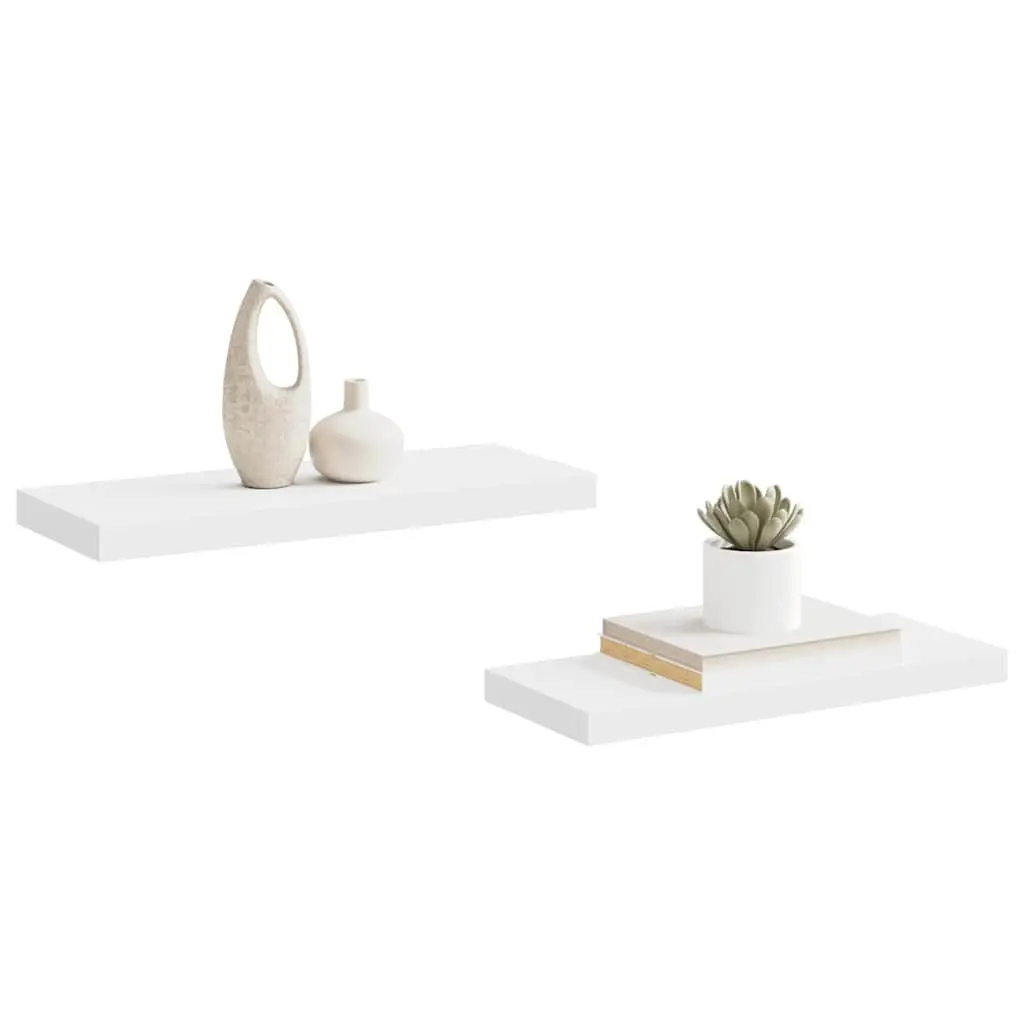Floating Wall Shelves 2 pcs White 60x23.5x3.8 cm Display Ledge Storage