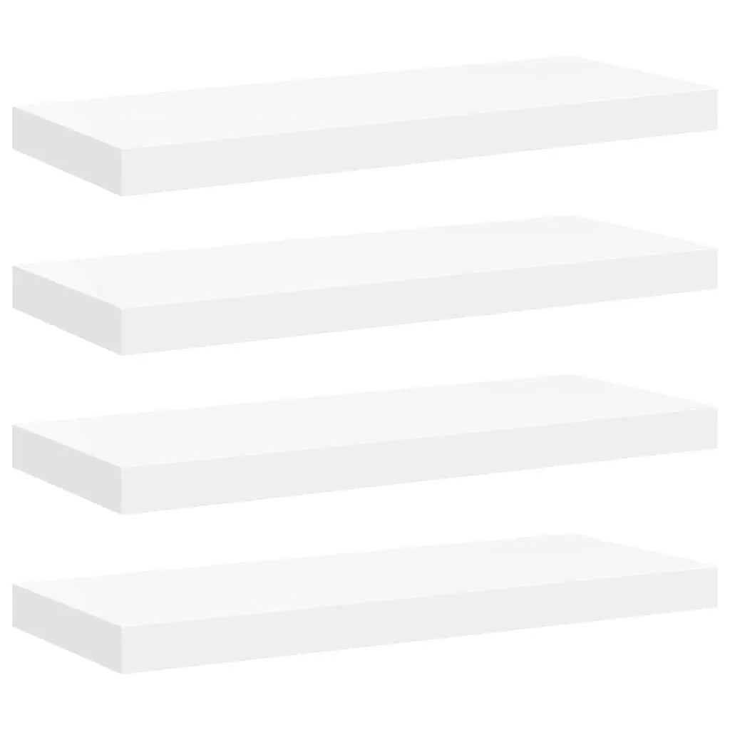 Floating Wall Shelves 4 Piece Set White Display Ledge Storage Organizer Decor