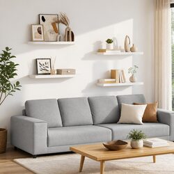 4-Piece Floating Wall Shelves in White with Invisible Mounting