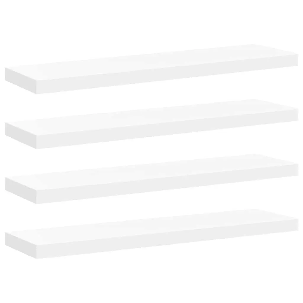 Floating Wall Shelves Invisible Mounting 90 x 23.5 x 3.8 cm White 4 Piece Set