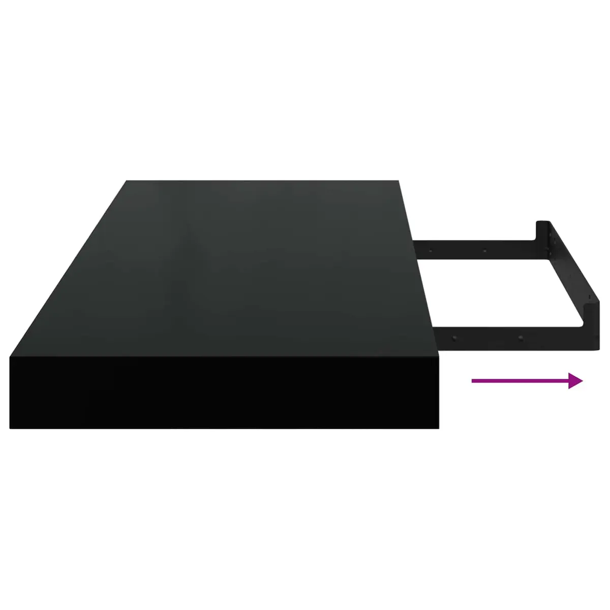 Floating Wall Shelf Black 90x23.5cm MDF Display Ledge Storage Rack