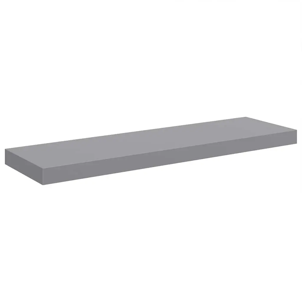 Floating Wall Shelves Modern Invisible Mounting System 80x23.5x3.8 cm Grey 2 Piece