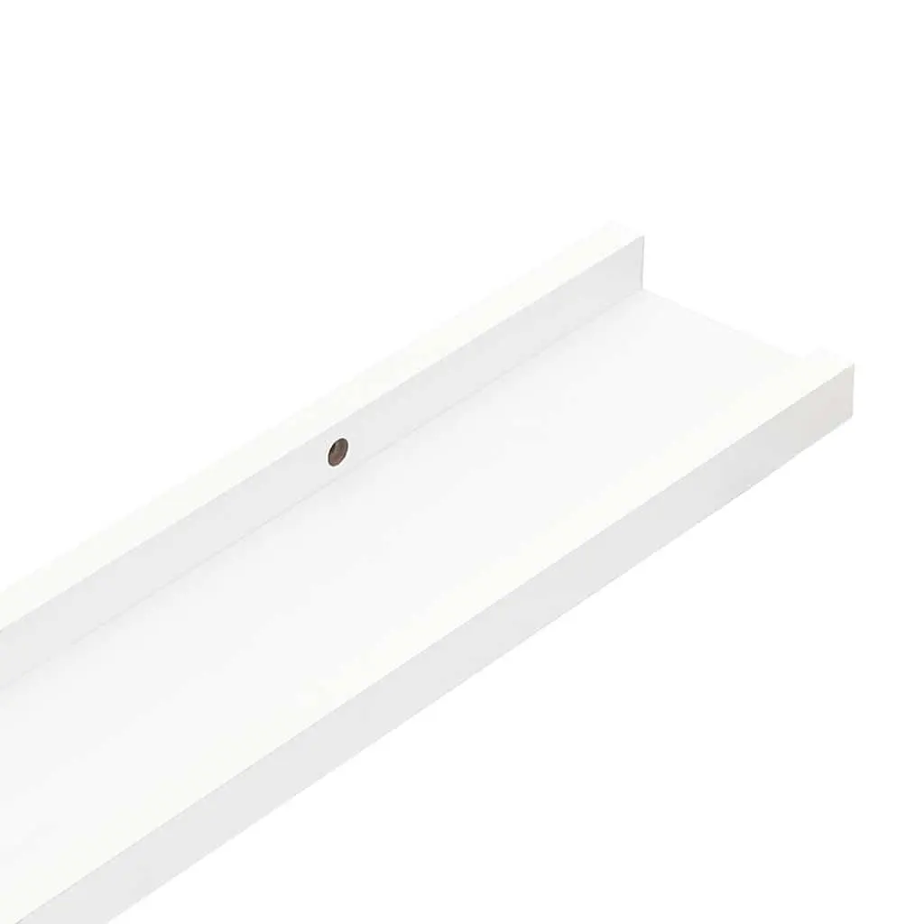 Picture Frame Ledge Shelves Wall-Mounted Display Convenience Feature 40x9x3 cm White 2 Piece