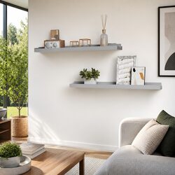 Stylish Grey Ledge Shelves for Wall Display
