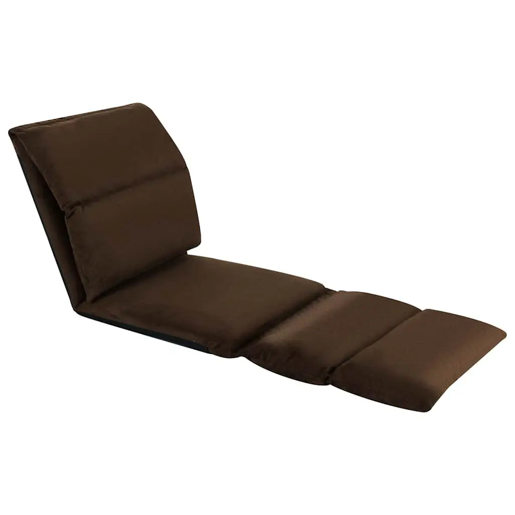 Folding Floor Chair Adjustable Compact Brown